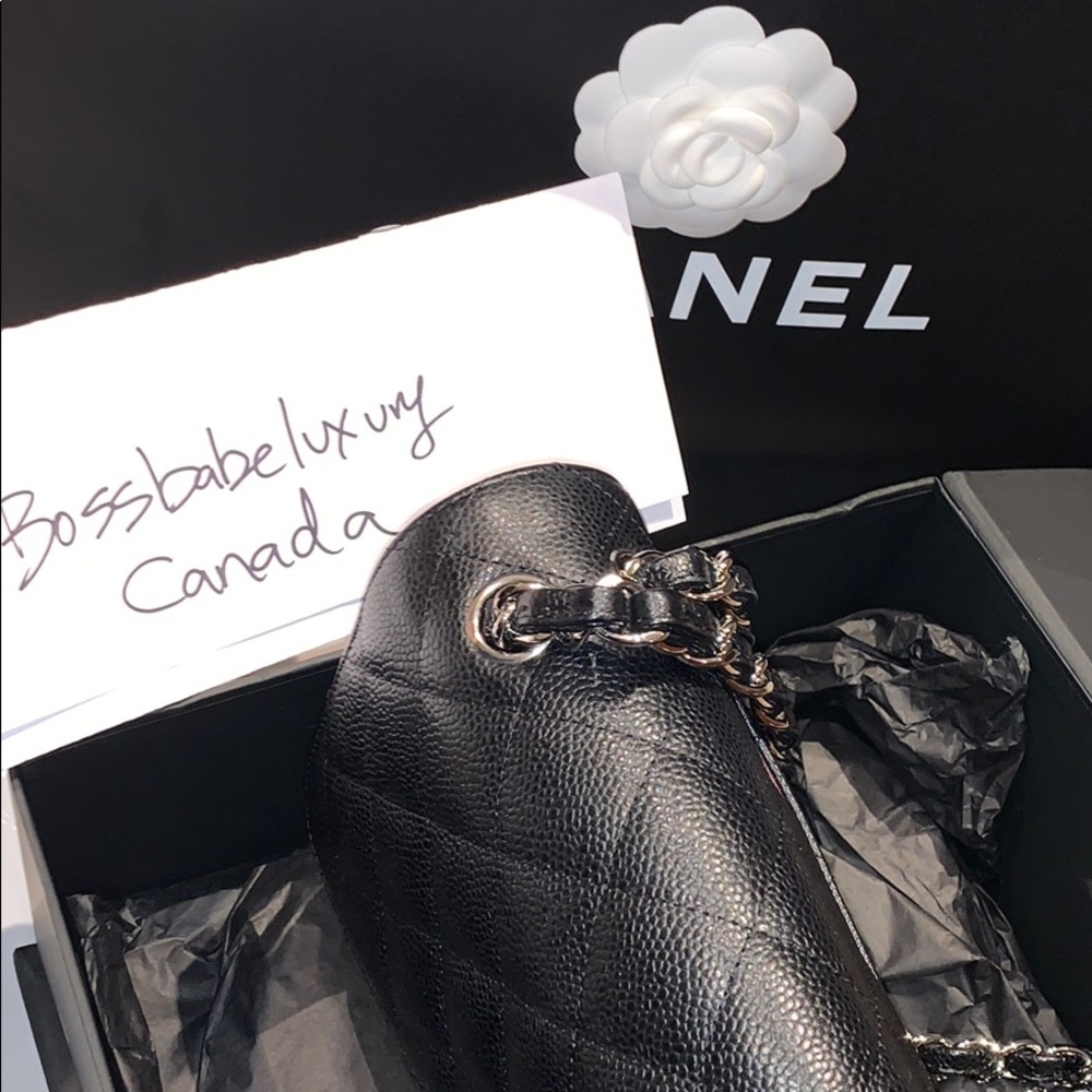 Chanel jumbo caviar classic double flap silver - Picture 12 of 13